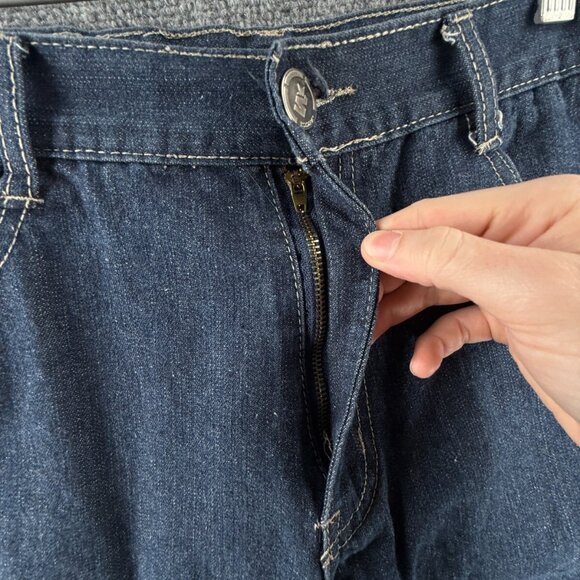 VTG Mecca Jean Shorts Jorts Denim Urban Dark Wash Cotton Y2K Adult ACTL 32X13 - Picture 12 of 16